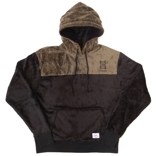 BBP BX FLEECE PULL OVER HOODIE<br />
[BLACK/KAHKI]