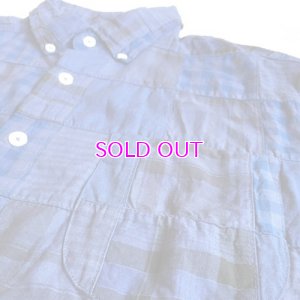 画像4: J.CREW Short-sleeve Indian madras shirt in blue patchwork