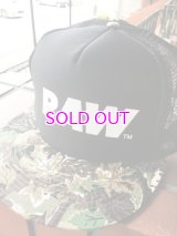 RAW /LOGO MESH TRUCKER SNAPBACK HAT