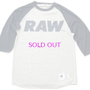 画像1: RAW BIG LOGO 5.2 OZ. RAGLAN T-SHIRT