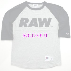 画像1: RAW BIG LOGO 5.2 OZ. RAGLAN T-SHIRT