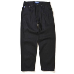 画像1: Lafayette 5 POCKET BLACK DENIM PANTS - BAGGIE FIT