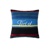TIRED / STRIPED THROW PILLOW