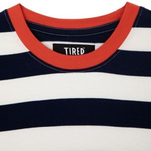 画像2: TIRED / SQUIGGLY LOGO STRIPED POCKET LS