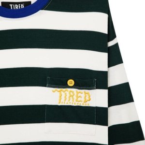 画像2: TIRED / SQUIGGLY LOGO STRIPED POCKET LS