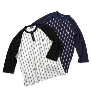 画像1: LFYT - PINSTRIPE RAGLAN SLEEVE TEE 