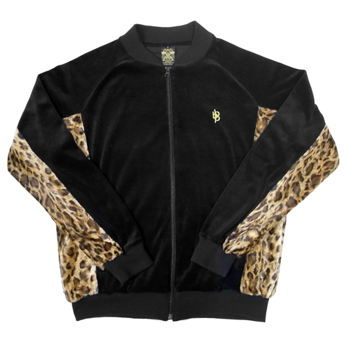 LEOPARD VELOUR JACKET [BLACK]