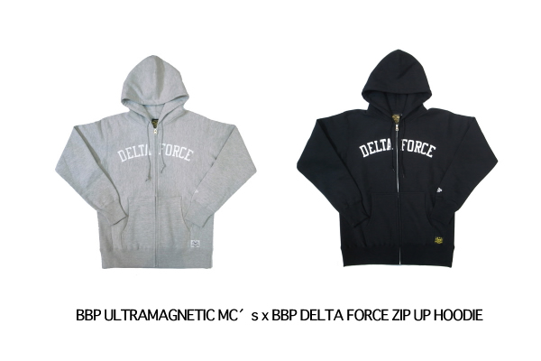 BBP ULTRAMAGNETIC MC′s x BBP DELTA FORCE ZIP UP HOODIE