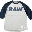 画像1: RAW BIG LOGO 5.2 OZ. RAGLAN T-SHIRT (1)