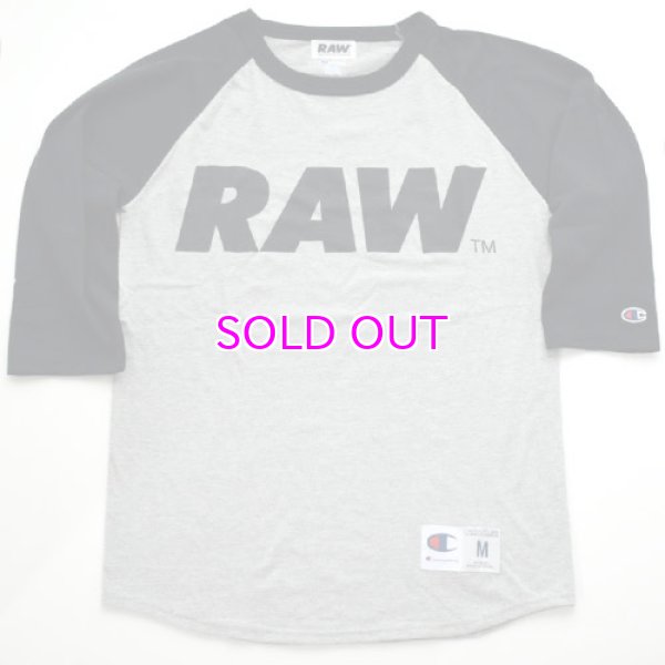 画像1: RAW BIG LOGO 5.2 OZ. RAGLAN T-SHIRT (1)