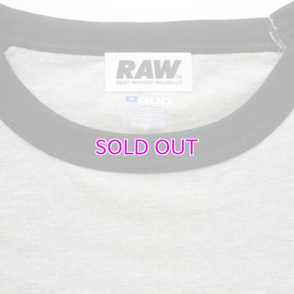 画像3: RAW BIG LOGO 5.2 OZ. RAGLAN T-SHIRT (3)