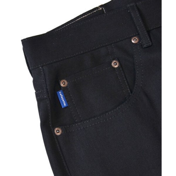 画像7: Lafayette 5 POCKET BLACK DENIM PANTS - BAGGIE FIT (7)