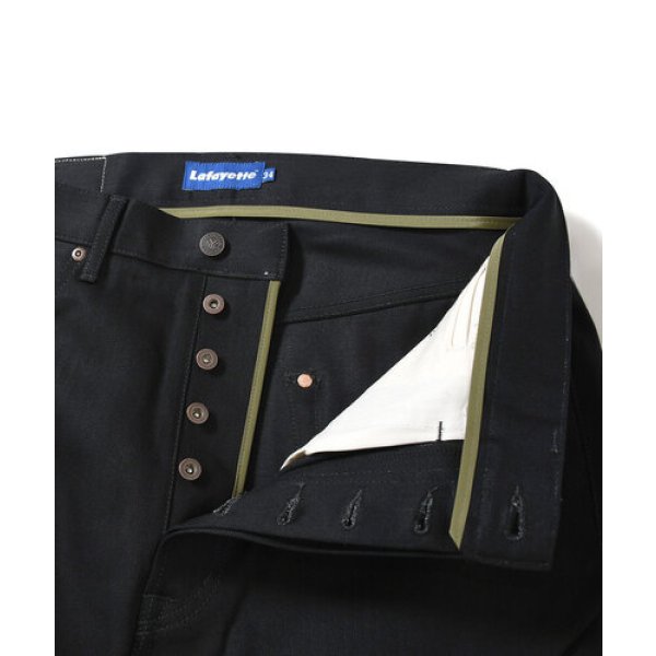 画像4: Lafayette 5 POCKET BLACK DENIM PANTS - BAGGIE FIT (4)