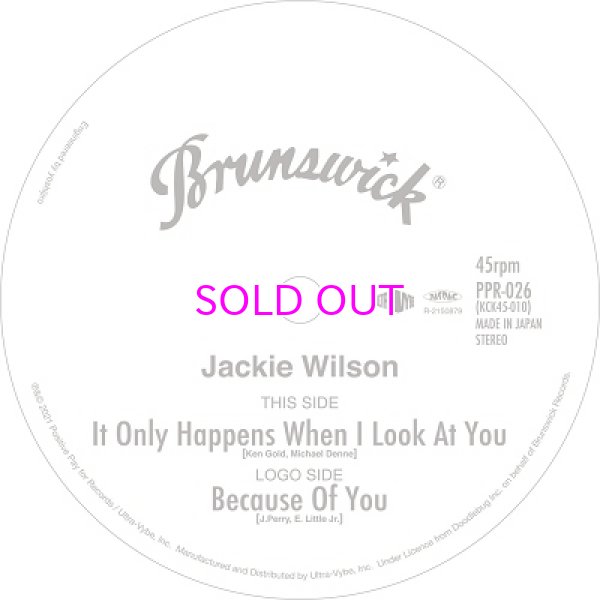 画像1: JACKIE WILSON / It Only Happens When I Look At You / Because Of You 7" (1)
