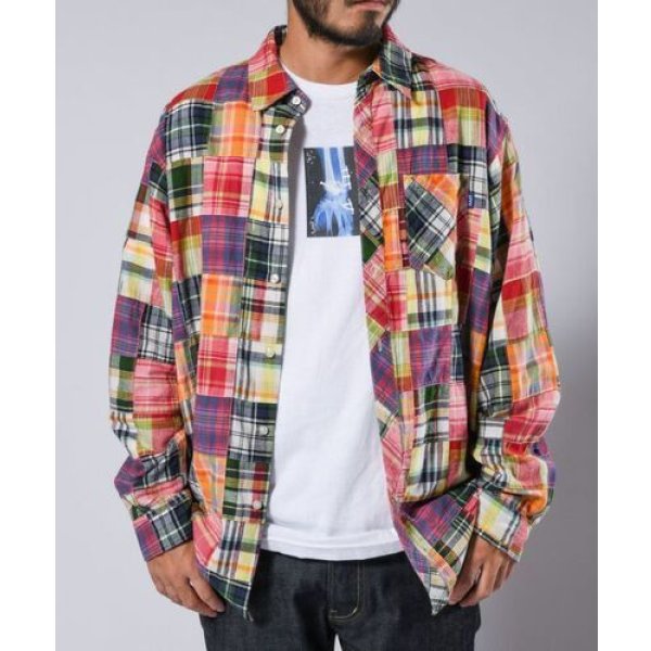 画像6: LFYT PATCHWORK BIG SILHOUETTE SHIRT (6)