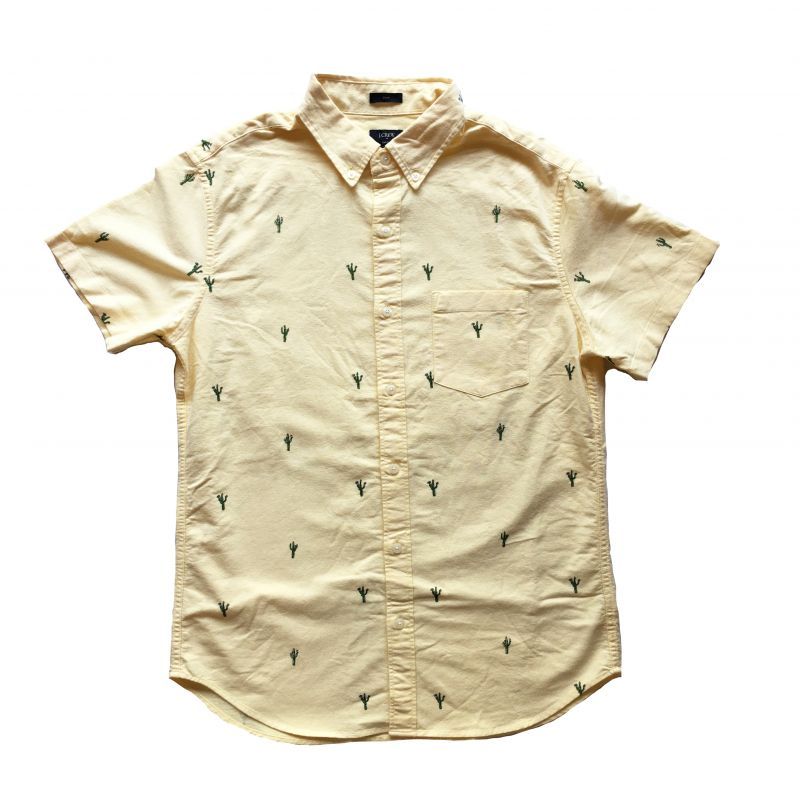 画像: J.CREW Slim short-sleeve printed oxford shirt