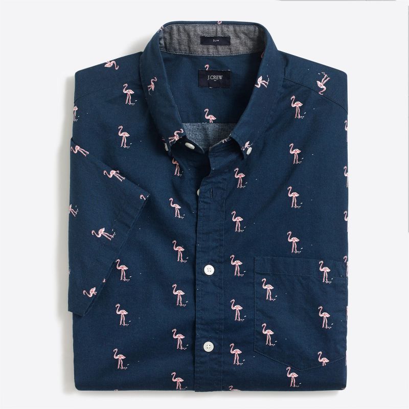 画像: J.CREW Slim short-sleeve printed shirt