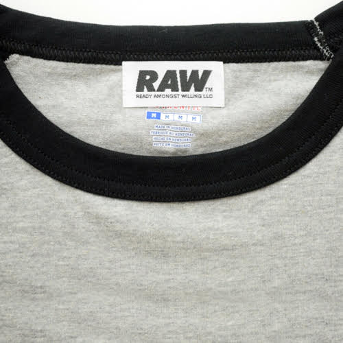 画像: RAW BIG LOGO 5.2 OZ. RAGLAN T-SHIRT