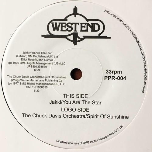 画像: JAKKI / YOU ARE THE STAR b/w CHUCK DAVIS ORCHESTRA /SPRIT OF SUNSHINE 7inch