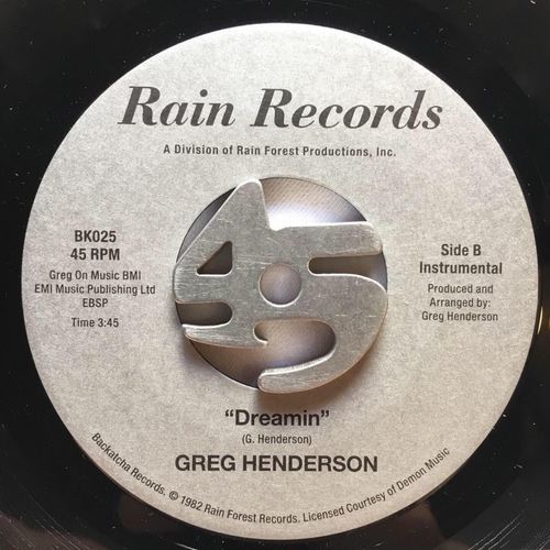 画像: GREG HENDERSON / DREAMIN 7inch  