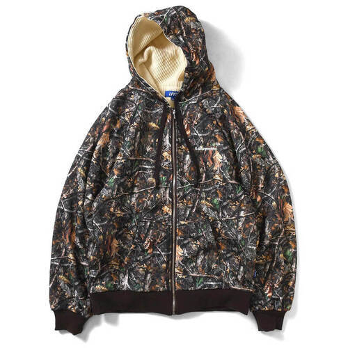 画像: LFYT REAL TREE CAMO WAFFLE LINER FULL ZIP HOODIE 