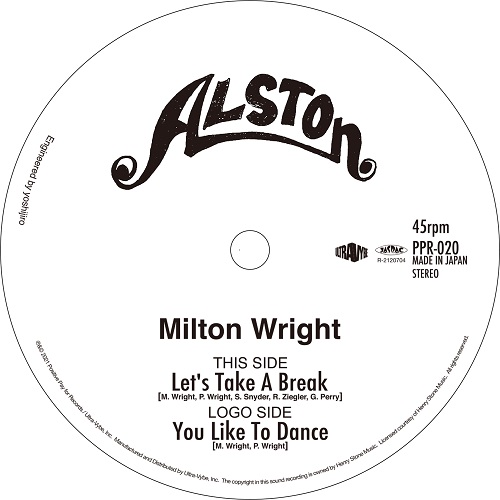 画像1: MILTON WRIGHT / LET'S TAKE A BREAK / YOU LIKE TO DANCE 7" (1)
