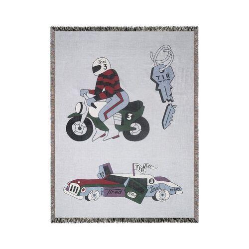 画像: TIRED WOVEN COLLAGE THROW BLANKET