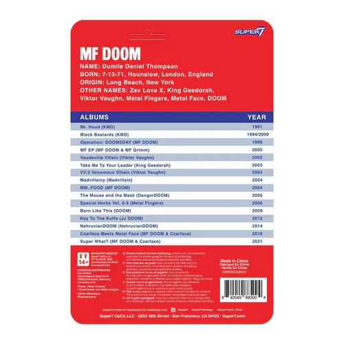 画像: MF DOOM REACTION FIGURES WAVE 03 - MF DOOM "NYC"