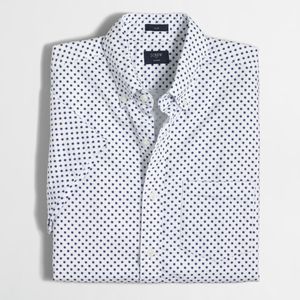 画像: J.CREW / Slim short-sleeve printed oxford shirt